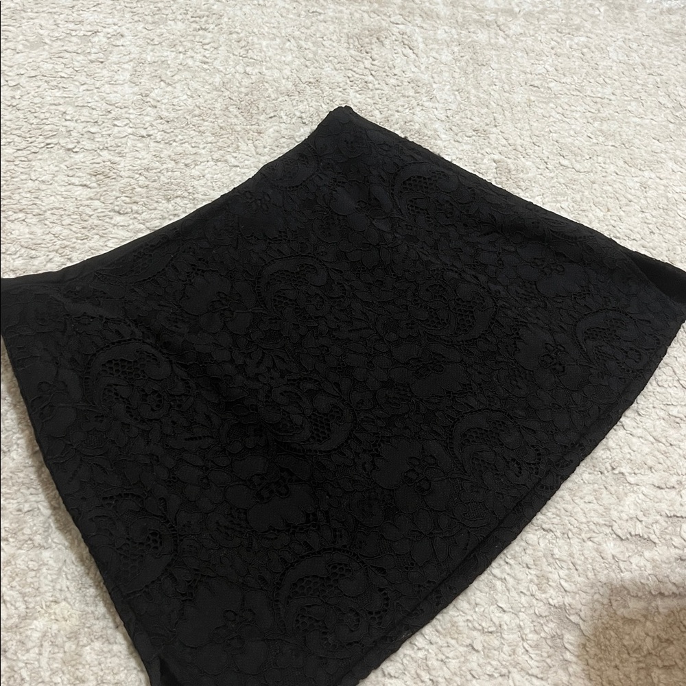 Mini High Waisted Black Lace Skirt